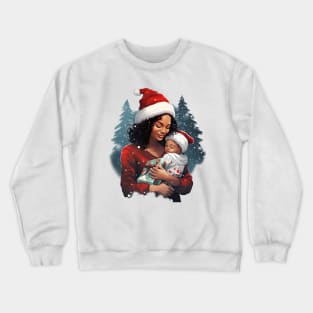 Afrocentric Mother & Child Christmas Crewneck Sweatshirt